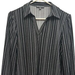 Adrianna Papell Black and White Striped Blouse